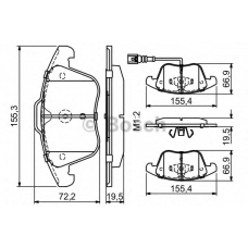 0 986 494 372 BOSCH Комплект тормозных колодок, дисковый тормоз