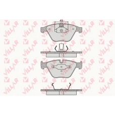 626.1193 VILLAR Комплект тормозных колодок, дисковый тормоз