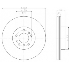 8DD 355 107-721 HELLA PAGID Тормозной диск