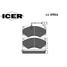 140904 ICER Комплект тормозных колодок, дисковый тормоз