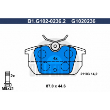 B1.G102-0236.2 GALFER Комплект тормозных колодок, дисковый тормоз