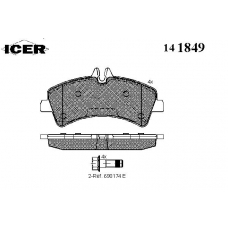 141849 ICER Комплект тормозных колодок, дисковый тормоз