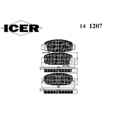 141207 ICER Комплект тормозных колодок, дисковый тормоз