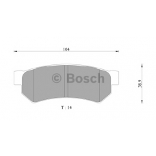 0 986 AB3 102 BOSCH Комплект тормозных колодок, дисковый тормоз