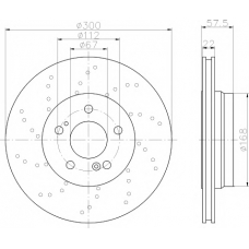 8DD 355 122-672 HELLA PAGID Тормозной диск