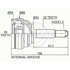 OJ-1701 InterParts Шарнирный комплект, приводной вал