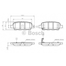 0 986 TB2 417 BOSCH Комплект тормозных колодок, дисковый тормоз