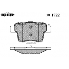 181722 ICER Комплект тормозных колодок, дисковый тормоз