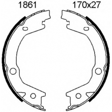 01861 BSF Комплект тормозных колодок, стояночная тормозная с