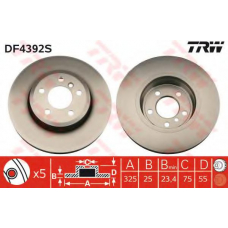 DF4392S TRW Тормозной диск