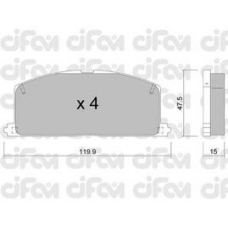 822-108-0 CIFAM Комплект тормозных колодок, дисковый тормоз