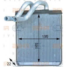 8FH 351 315-531 HELLA Теплообменник, отопление салона