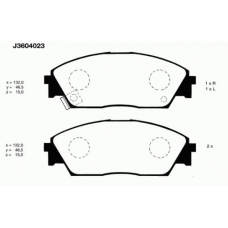 J3604023 NIPPARTS Комплект тормозных колодок, дисковый тормоз