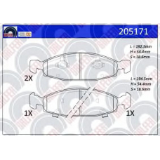 205171 GALFER Комплект тормозных колодок, дисковый тормоз