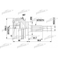 PCV9012 PATRON Шарнирный комплект, приводной вал