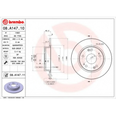 08.A147.10 BREMBO Тормозной диск