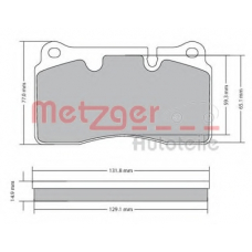 1170366 METZGER Комплект тормозных колодок, дисковый тормоз