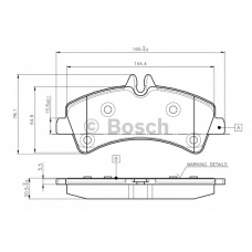 0 986 TB2 982 BOSCH Комплект тормозных колодок, дисковый тормоз