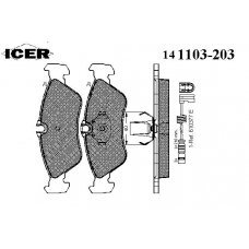 141103-203 ICER Комплект тормозных колодок, дисковый тормоз