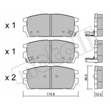 22-0507-0 METELLI Комплект тормозных колодок, дисковый тормоз