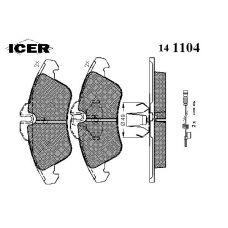 141104 ICER Комплект тормозных колодок, дисковый тормоз