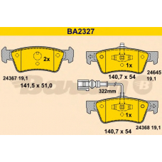 BA2327 BARUM Комплект тормозных колодок, дисковый тормоз