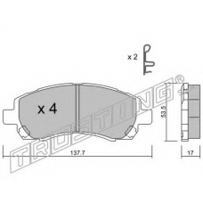 304.0 TRUSTING Комплект тормозных колодок, дисковый тормоз