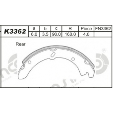 K3362 ASIMCO Комплект тормозных колодок