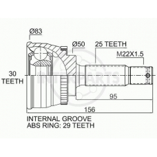 OJ-0642 InterParts Шарнирный комплект, приводной вал