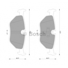 0 986 AB4 430 BOSCH Комплект тормозных колодок, дисковый тормоз