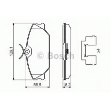 0 986 494 656 BOSCH Комплект тормозных колодок, дисковый тормоз