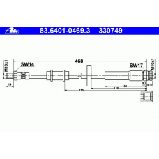83.6401-0469.3 ATE Тормозной шланг