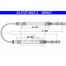 24.3727-0527.2 ATE Трос, стояночная тормозная система