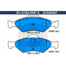 B1.G102-0467.2 GALFER Комплект тормозных колодок, дисковый тормоз