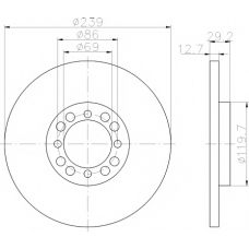 8DD 355 100-861 HELLA PAGID Тормозной диск