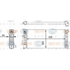 8MK 376 713-724 HELLA Радиатор, охлаждение двигателя