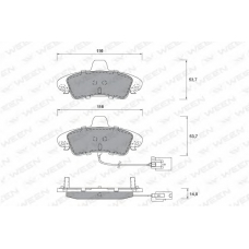 151-1216 WEEN Комплект тормозных колодок, дисковый тормоз