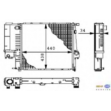 8MK 376 711-571 HELLA Радиатор, охлаждение двигателя