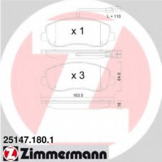 25147.180.1 ZIMMERMANN Комплект тормозных колодок, дисковый тормоз