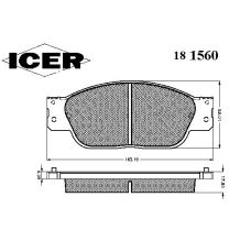 181560 ICER Комплект тормозных колодок, дисковый тормоз