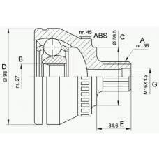 CVJ5261.10 OPEN PARTS Шарнирный комплект, приводной вал