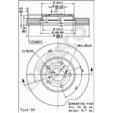 BS 8378 BRECO Тормозной диск