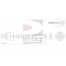 A2-5537 DITAS Осевой шарнир, рулевая тяга