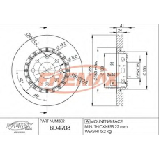 BD-4908 FREMAX Тормозной диск