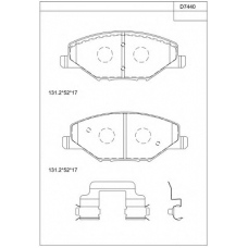 KD7440 ASIMCO Комплект тормозных колодок, дисковый тормоз