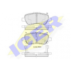 182215 ICER Комплект тормозных колодок, дисковый тормоз