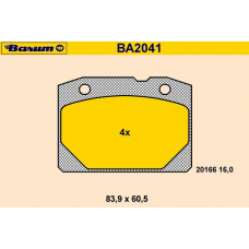 BA2041 BARUM Комплект тормозных колодок, дисковый тормоз