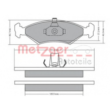 1170568 METZGER Комплект тормозных колодок, дисковый тормоз
