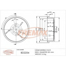 BD-2254 FREMAX Тормозной барабан