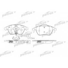 PBP1728 PATRON Комплект тормозных колодок, дисковый тормоз